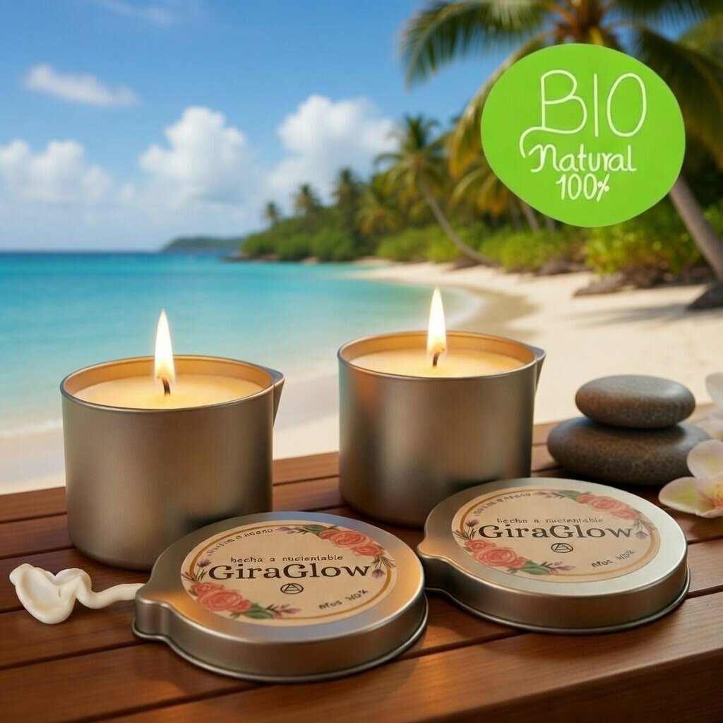 Pack de 2 Velas de Masaje Hidratantes Aroma Nevá - 100% Natural | GiraGlow