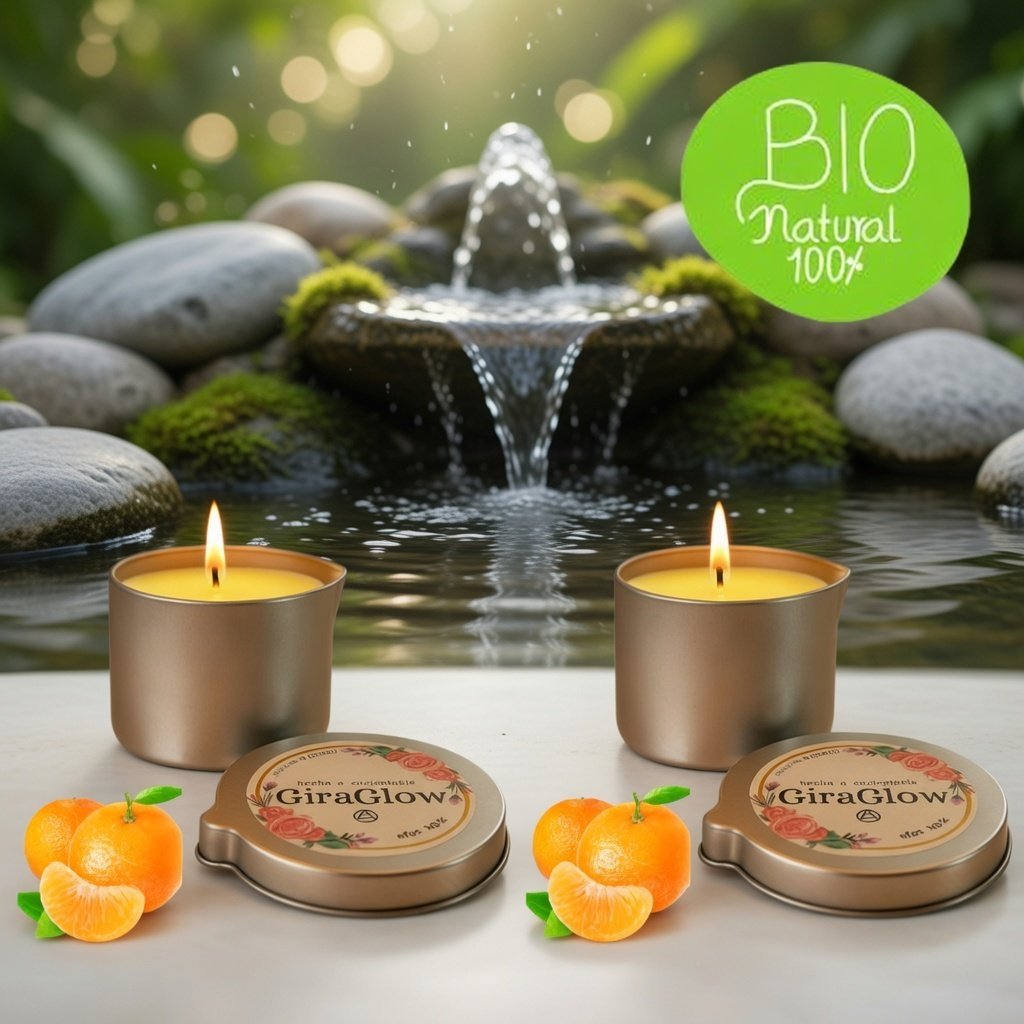 Pack 2 Velas para Masaje Mandarina Relajante100% Naturales | GiraGlow - Imagen 2