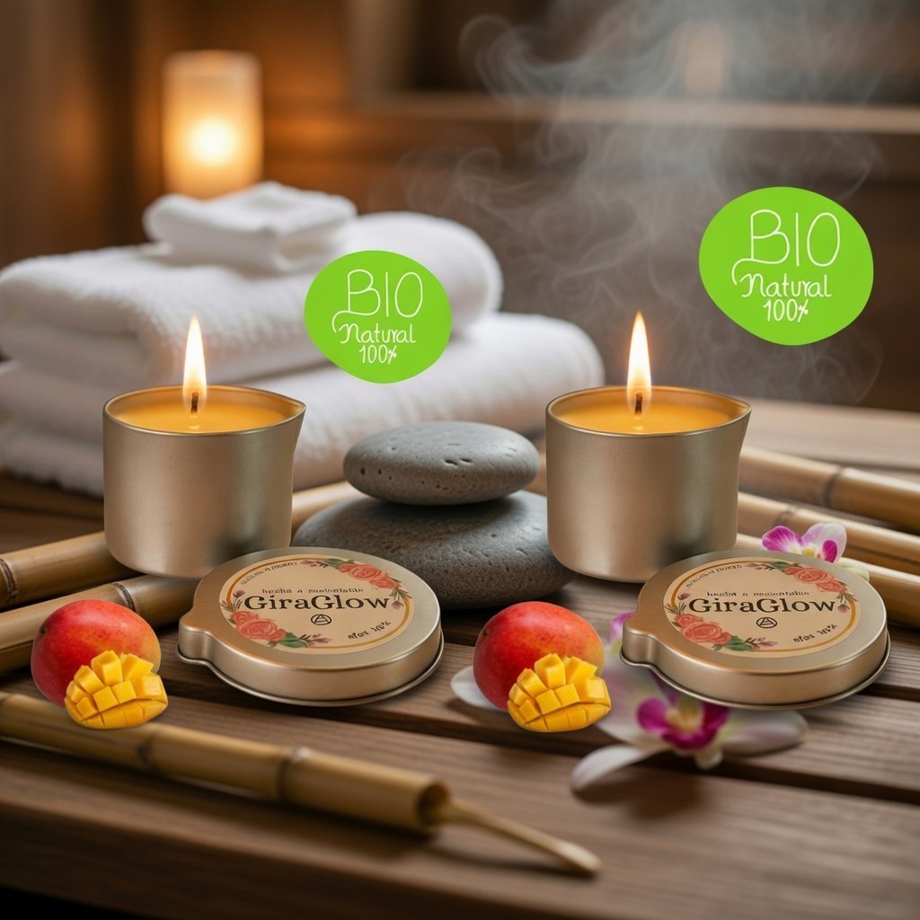Pack 2 Velas para Masaje Mango Relajante100% Naturales | GiraGlow - Imagen 2