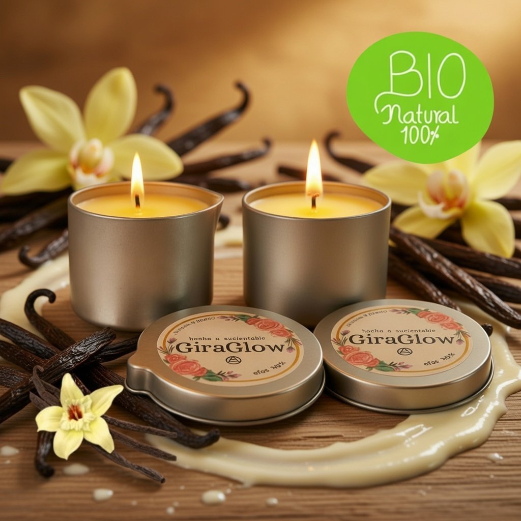 Dúo de Velas para Masaje Relajante Vainilla Dulce - Hidratación Profunda | GiraGlow - Imagen 2