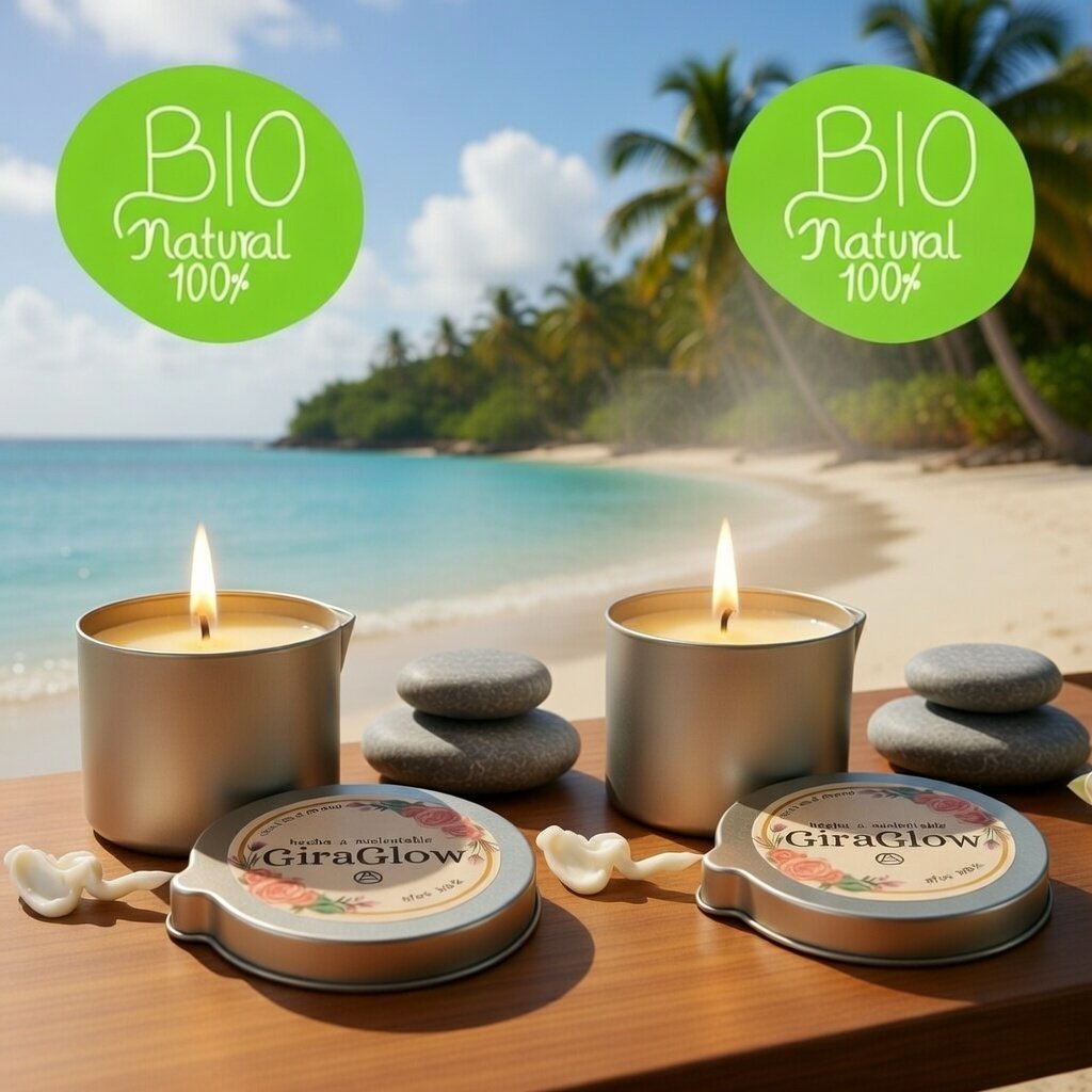 Pack de 2 Velas de Masaje Hidratantes Aroma Nevá - 100% Natural | GiraGlow - Imagen 3