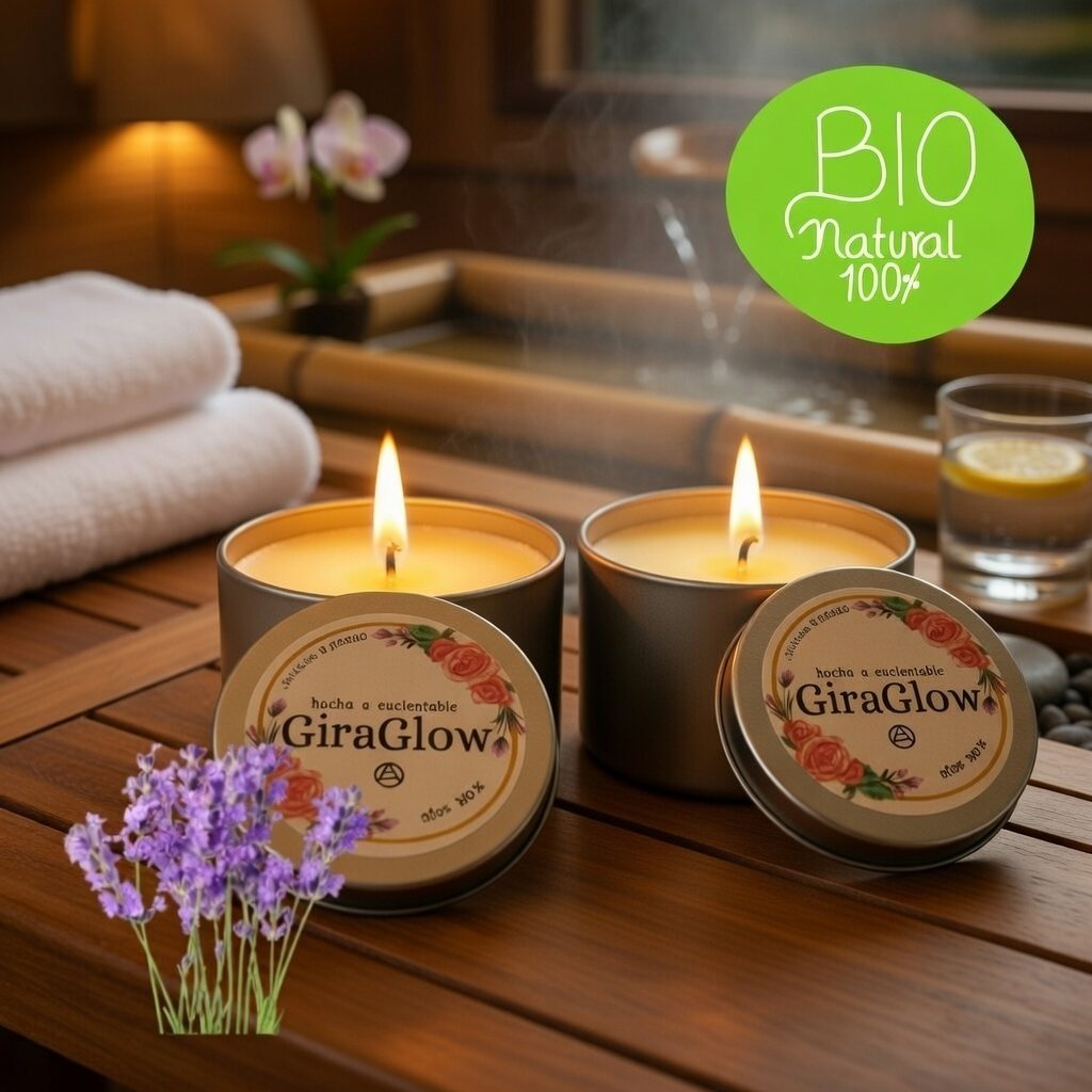 Pack 2 Velas para Masaje Lavanda 100% Naturales | GiraGlow - Imagen 2