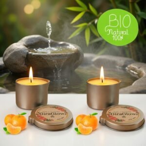 Pack 2 Velas para Masaje Mandarina Relajante100% Naturales | GiraGlow