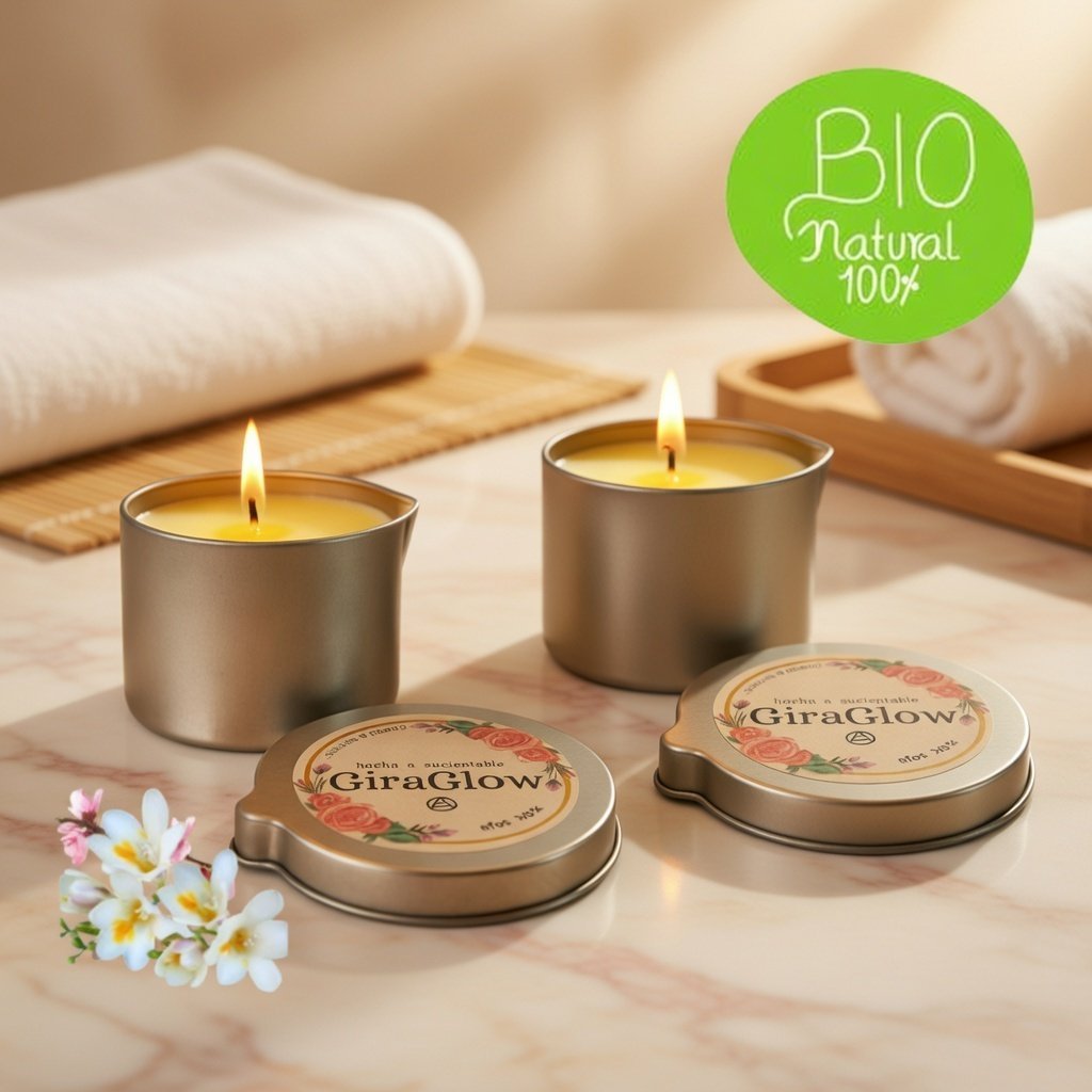 Pack 2 Velas para Masaje Floral 100% Naturales | GiraGlow