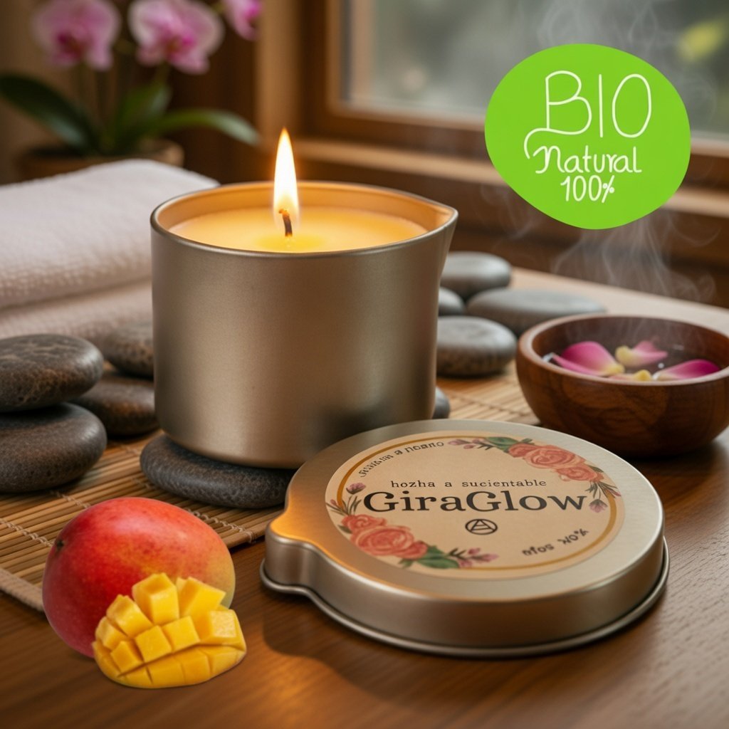 Velas para masaje aroma Mango Tropical | GiraGlow - Imagen 3