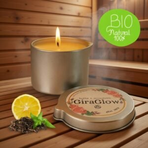 Pack de 2 Velas para masaje aroma Té verde y Limón | GiraGlow