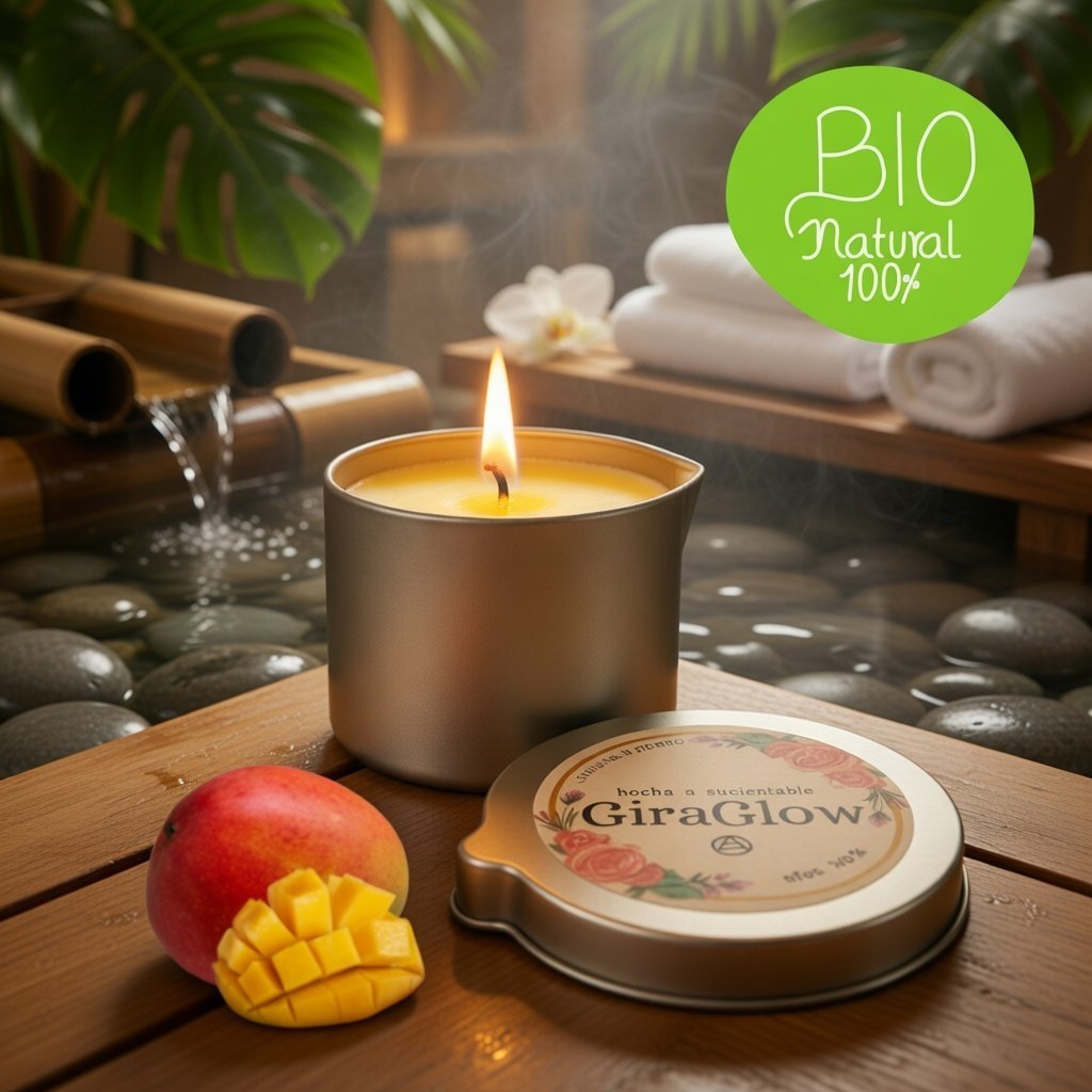 Velas para masaje aroma Mango Tropical | GiraGlow - Imagen 2