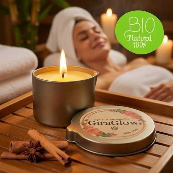 Pack de 2 Velas para masajes con aroma a canela | GiraGlow - Imagen 2