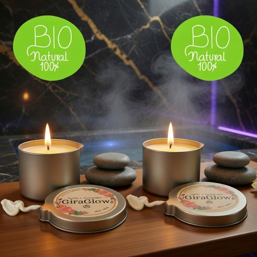 Pack de 2 Velas de Masaje Hidratantes Aroma Nevá - 100% Natural | GiraGlow - Imagen 2